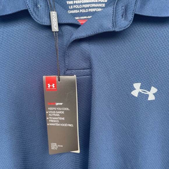 NWT Under Armor Men's Dark Blue Polo Shirt - Picture 3 of 5